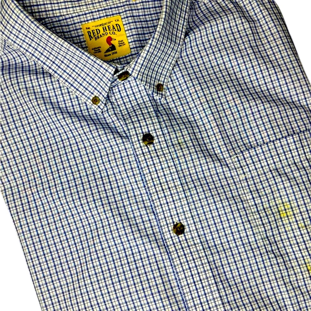 ~ RedHead Men's Blue Plaid Shirt Size 3XL‎